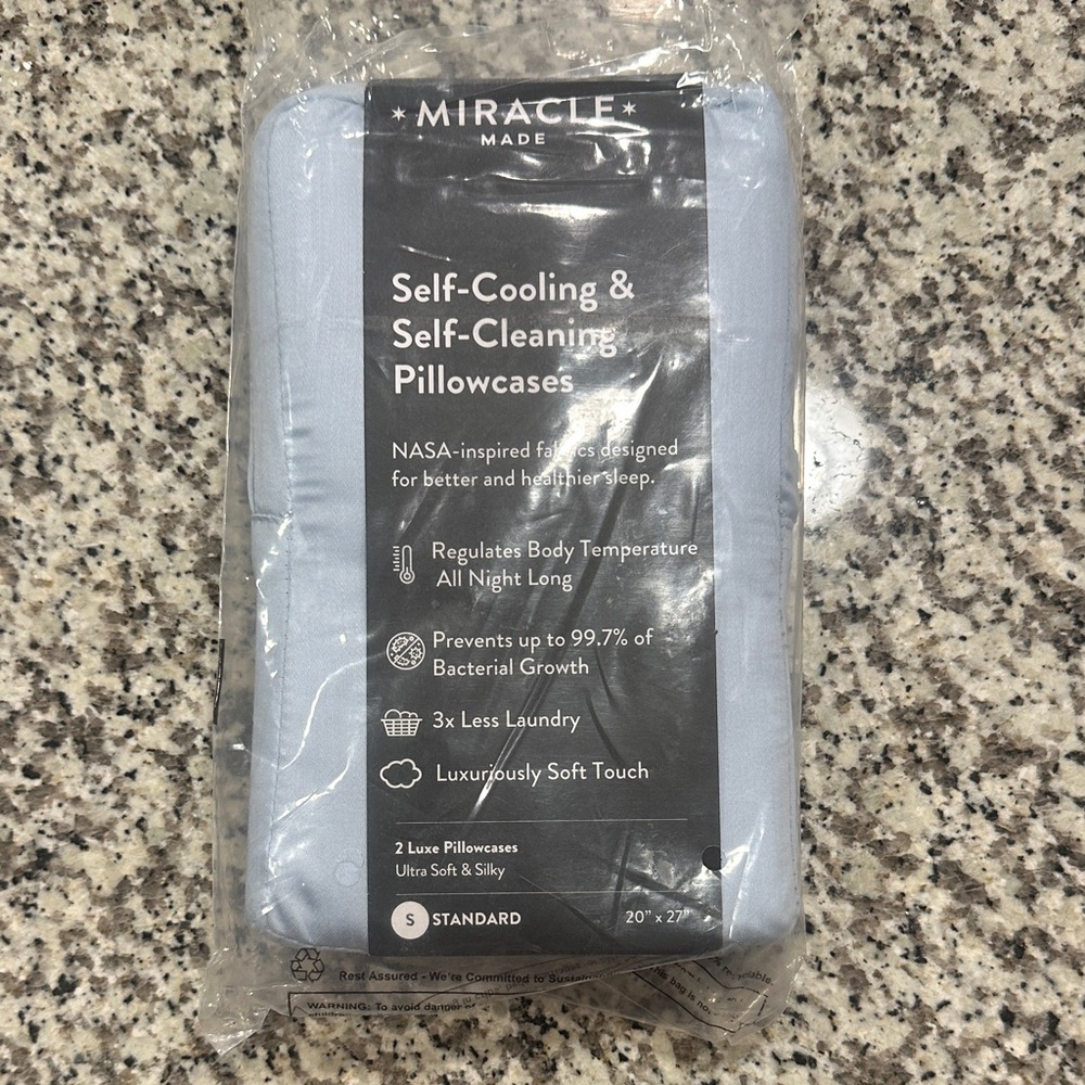 Miracle Self-Cooling Pillowcases in Soft Blue